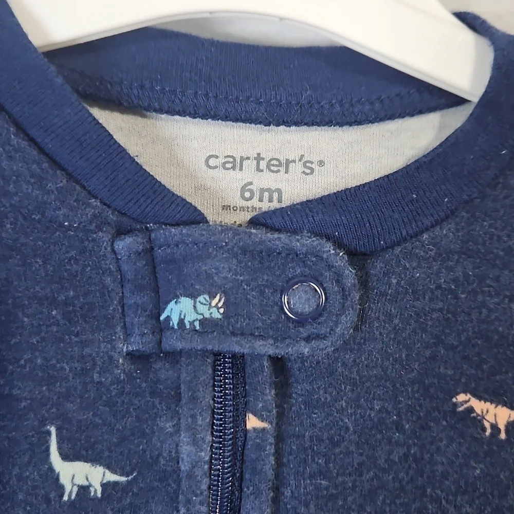 Carter's Blue Dinosaur Print Footie Pajamas